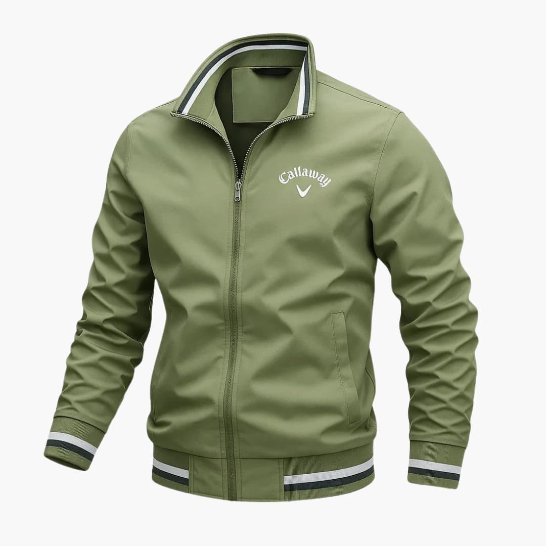 Everleigh Herre Zip-Up Jakke – Ståkrave, Regular Fit & Elegant Vævet Stof