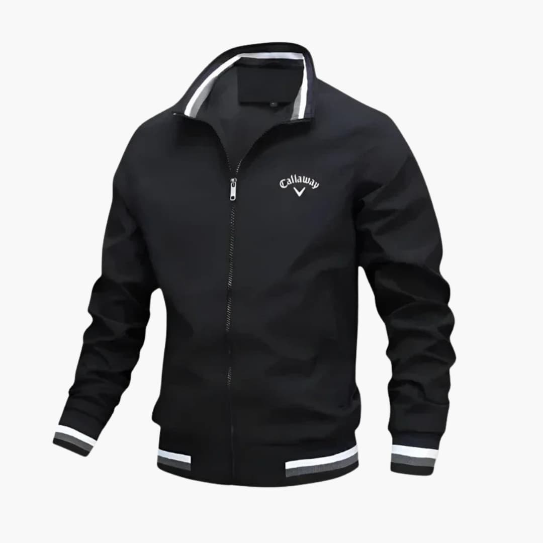 Everleigh Herre Zip-Up Jakke – Ståkrave, Regular Fit & Elegant Vævet Stof