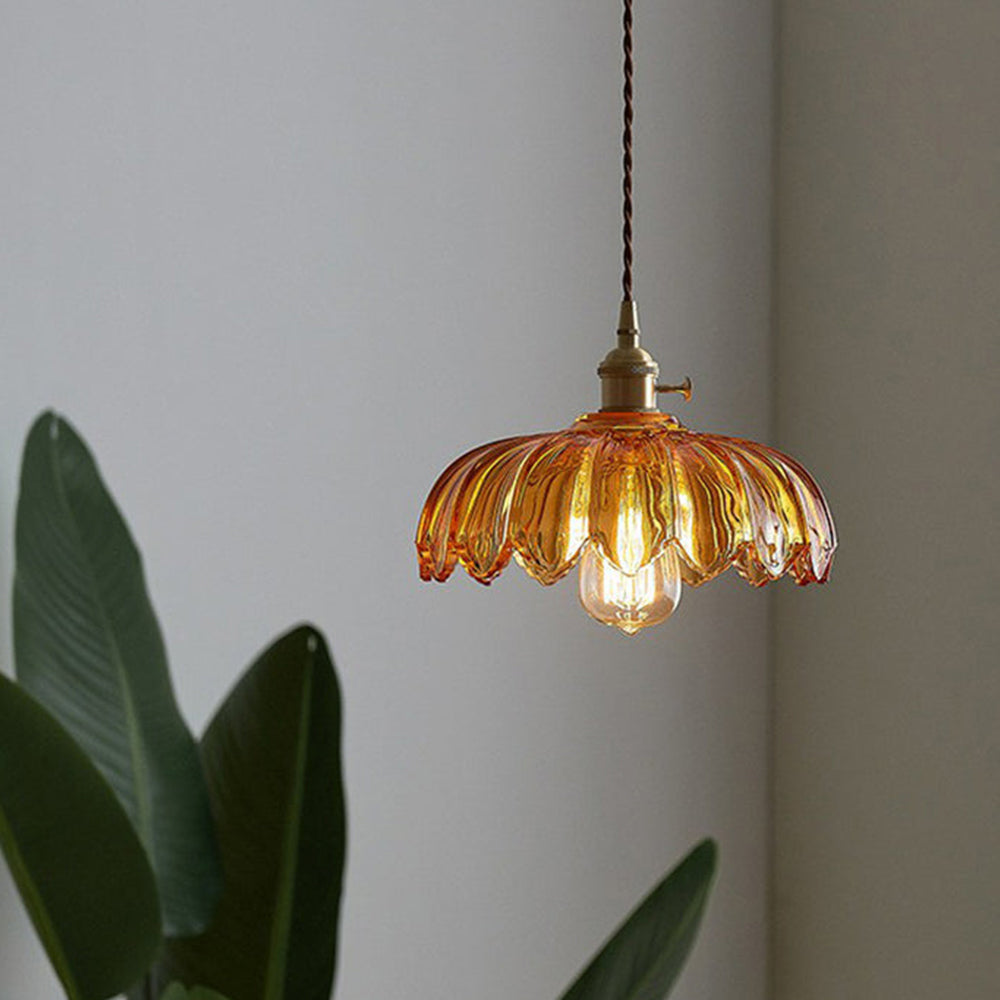 Vintage Blomsterhængende Lampe til Retro og Moderne Rum