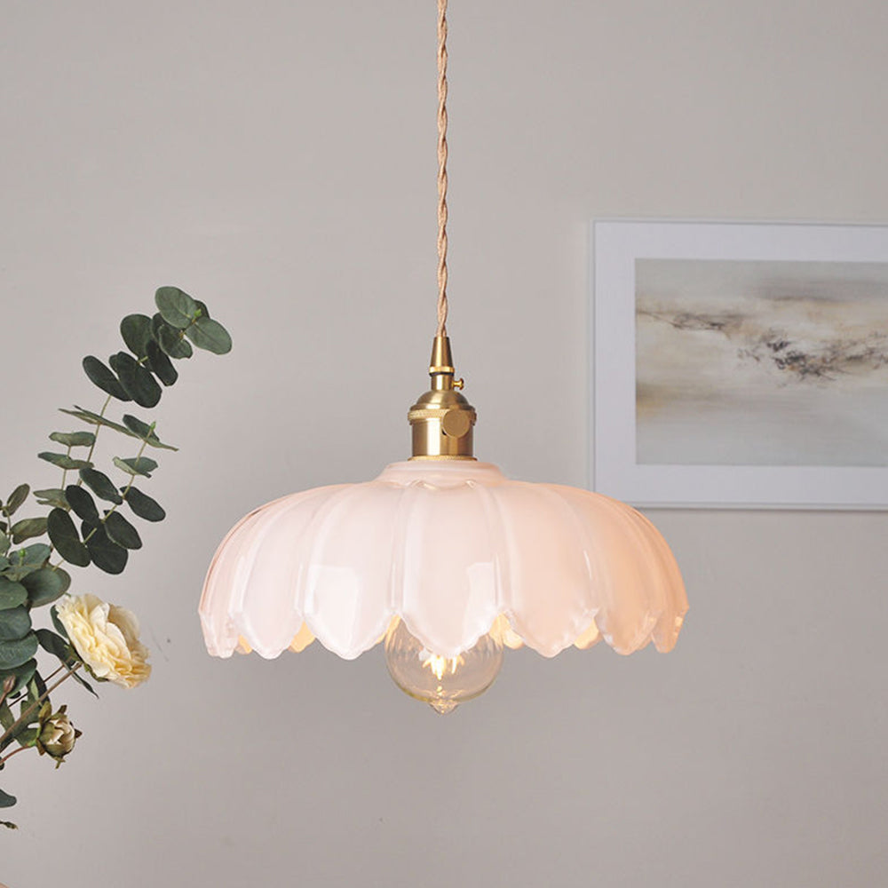 Vintage Blomsterhængende Lampe til Retro og Moderne Rum