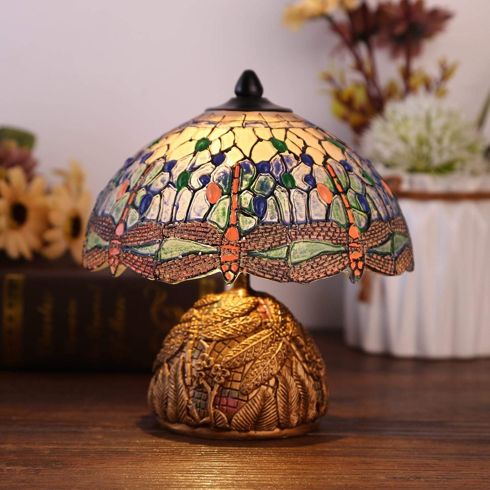 Vintage Lampe med Blomsterdesign