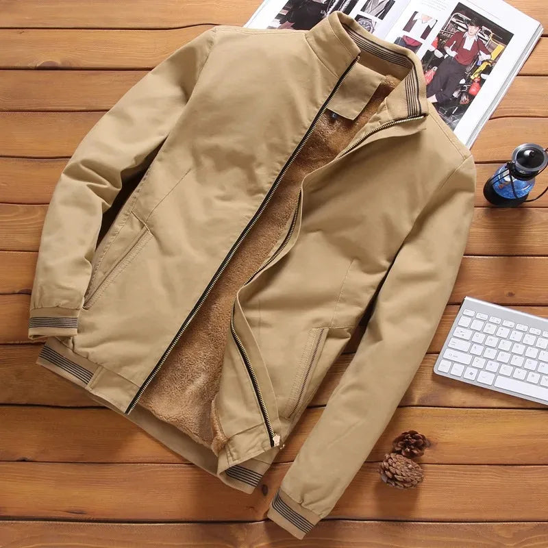 Vinterjakke Herre Fleece Aviator Baseball Jakke Til Koldere Måneder