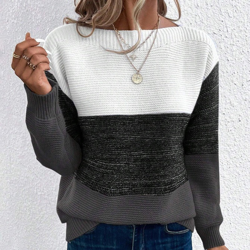 Kennedy Kvinders Vinter Sweater i Tykt Strik – Varm Langærmet Sweater med Casual Lige Snit