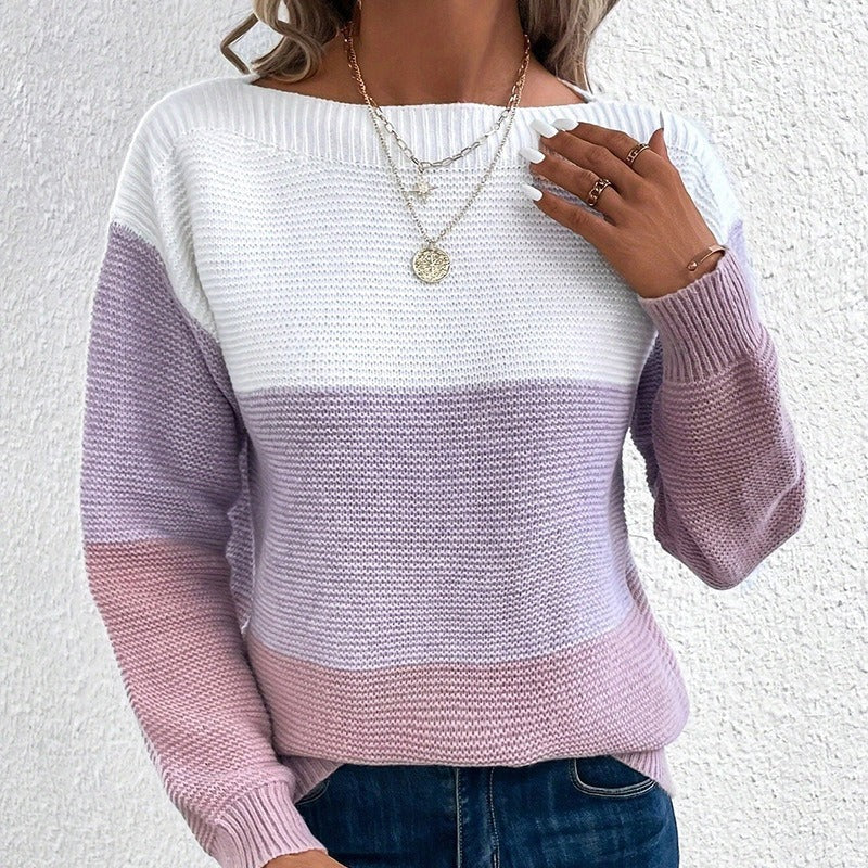 Kennedy Kvinders Vinter Sweater i Tykt Strik – Varm Langærmet Sweater med Casual Lige Snit