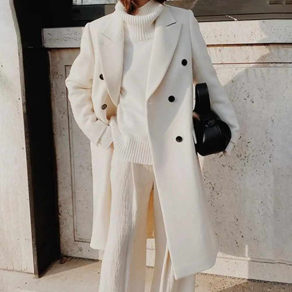 Audrey Lang Frakke Kvinde – Elegant Struktureret Frakke med Moderne og Urban Stil