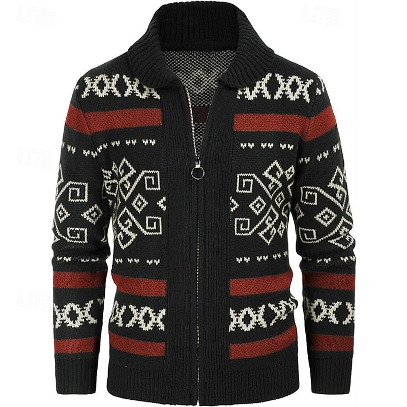 Herre Uld Zip Vest – Varm Strik, Elegant Snit & Klassisk Krave