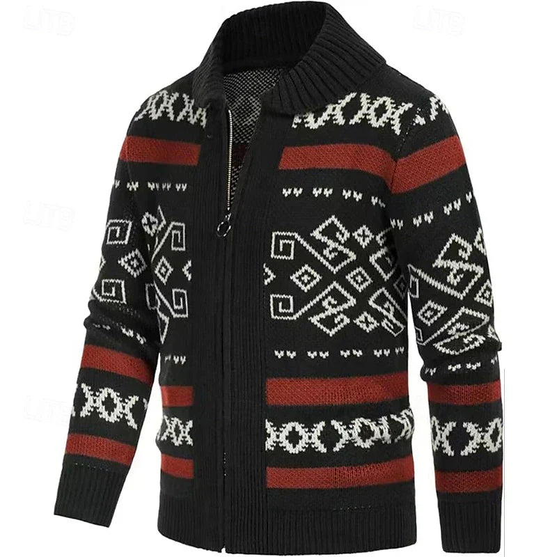 Herre Uld Zip Vest – Varm Strik, Elegant Snit & Klassisk Krave