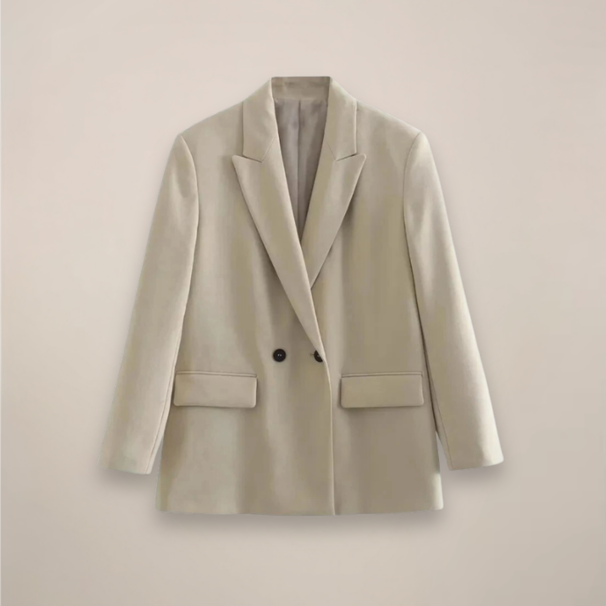 Kvinders Oversized Dobbeltradet Blazer Frakke – Lang Smart Jakke til Efterår/Vinter