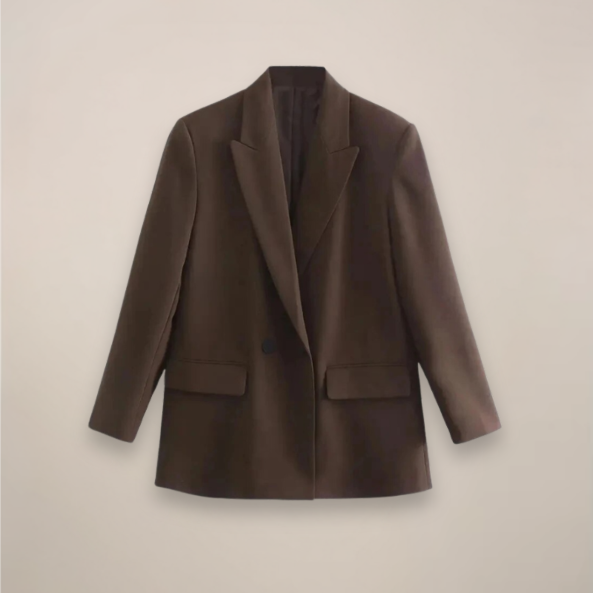 Kvinders Oversized Dobbeltradet Blazer Frakke – Lang Smart Jakke til Efterår/Vinter