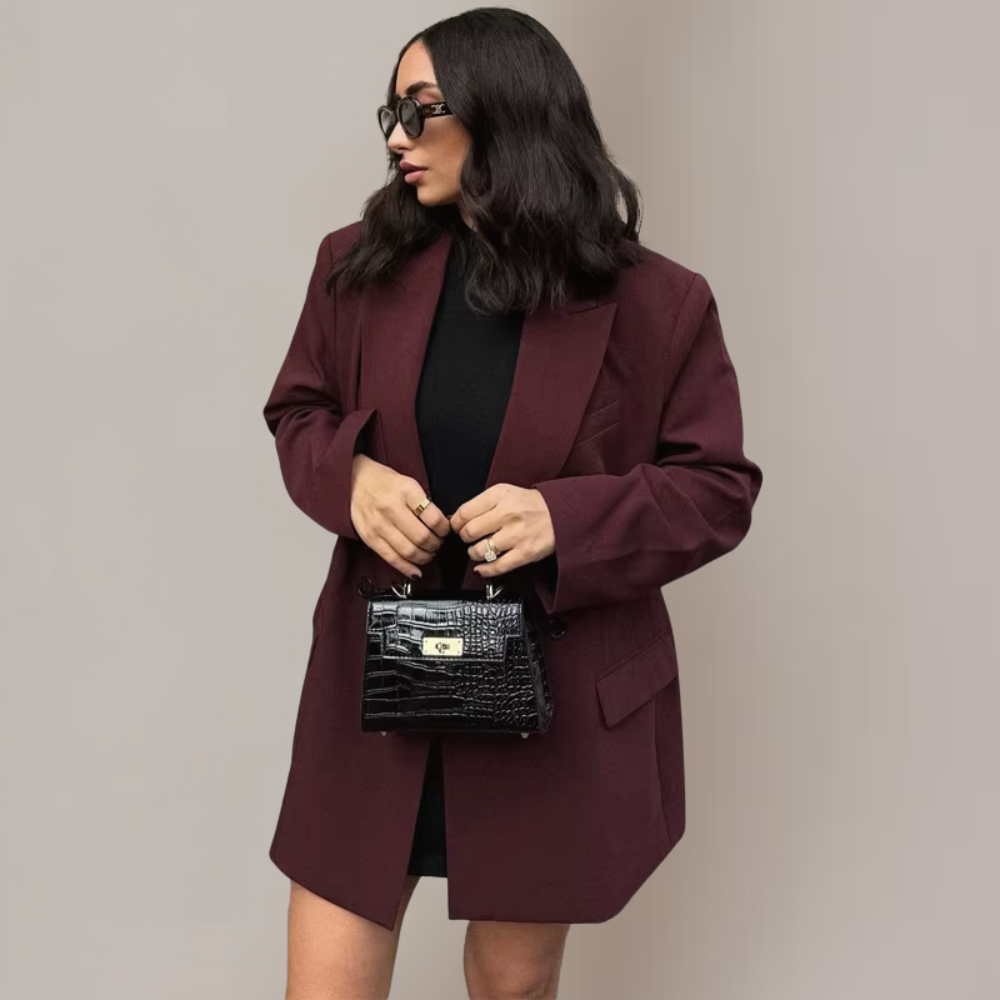 Kvinders Skræddersyede Bourgogne Blazer – Raffineret Pasform til Smart-Casual Looks