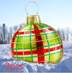 Oppustelig Julebold Udendørs Dekor 60cm – Vejrbestandig PVC Julepynt