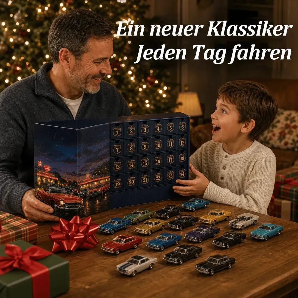 Adventskalender med amerikanska bilar 2026 – 24 klassiska veteranbilar