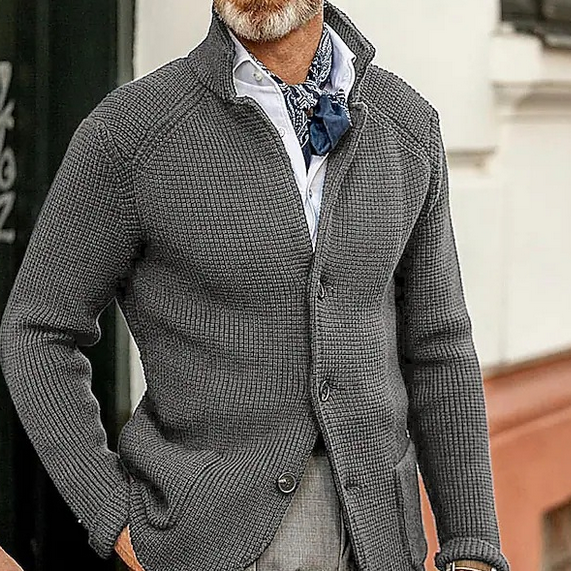 Edward Blazer Herre Vintage – Elegant Ståkrave, Lange Ærmer & Tidløst Design