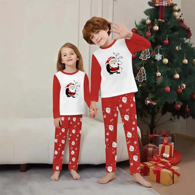SantaRaglan | Passende familie julepyjamas sæt med Santa tryk