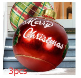 Oppustelig Julebold Udendørs Dekor 60cm – Vejrbestandig PVC Julepynt