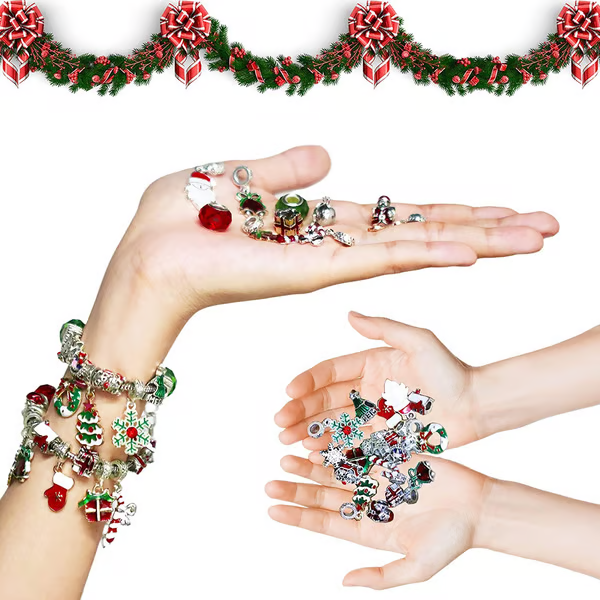 XmasBrace | 24 stk DIY julekalender armbåndssæt til festlig sjov