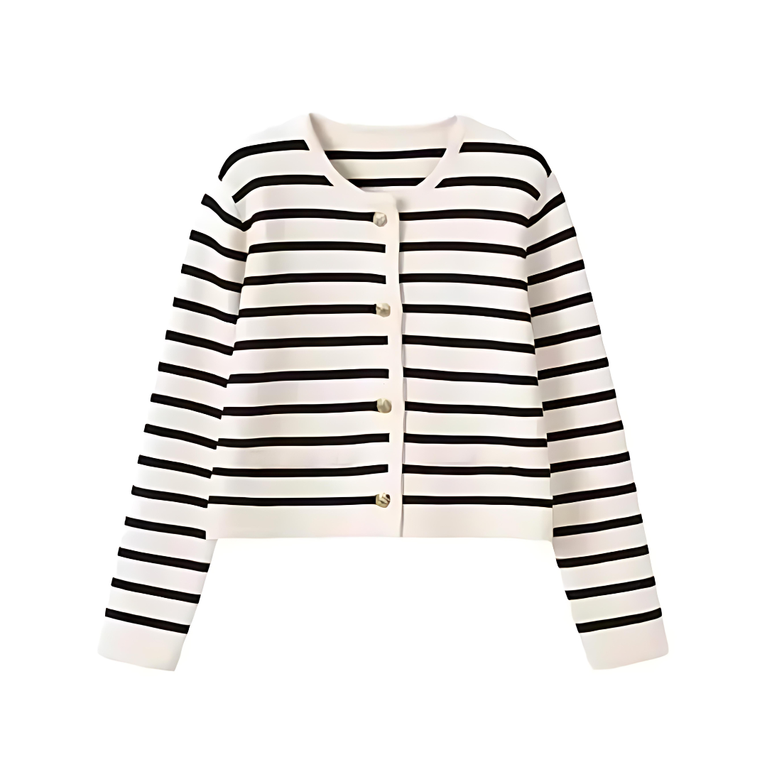 Stribet cardigan til damer