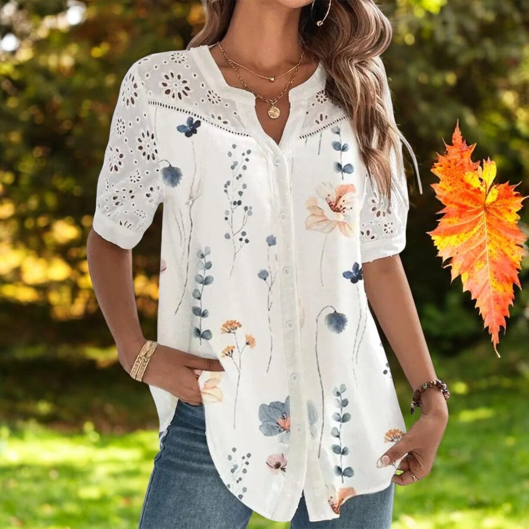Kortærmet casual bluse til kvinder