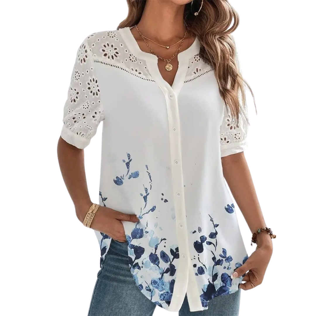 Kortærmet casual bluse til kvinder