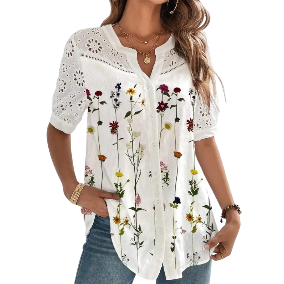 Kortærmet casual bluse til kvinder