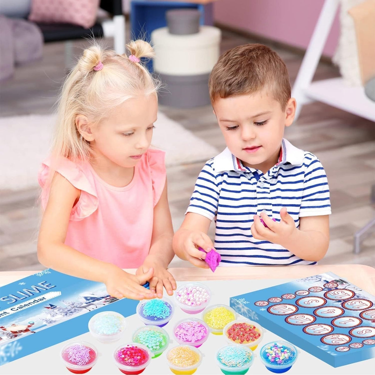 24-day slime advent calendar for children - Christmas countdown