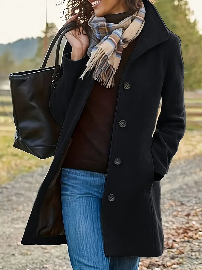 Brianna Frakke Kvinde – Elegant Vinterfrakke med Varm Foring & Feminint Snit