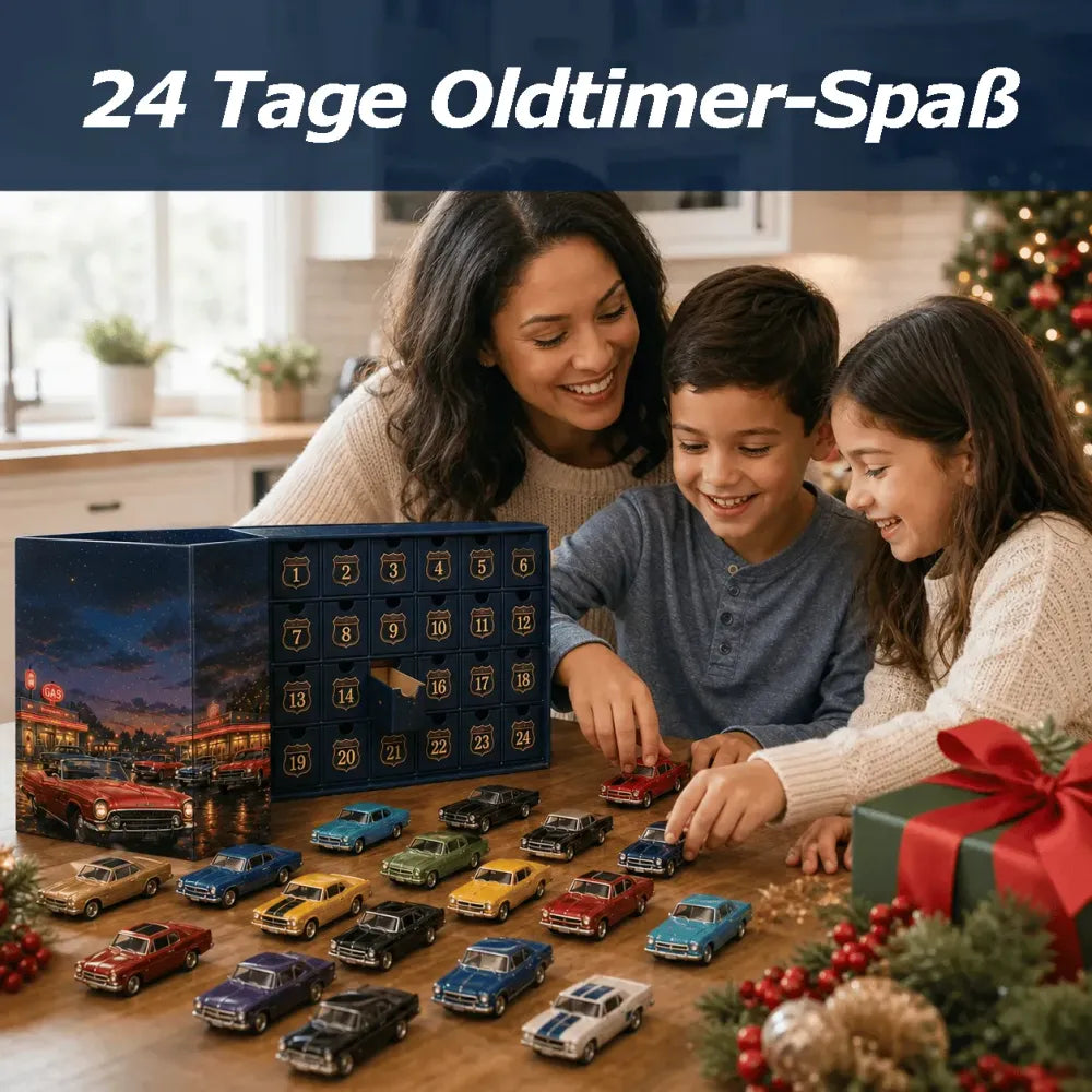 Adventskalender med amerikanska bilar 2026 – 24 klassiska veteranbilar