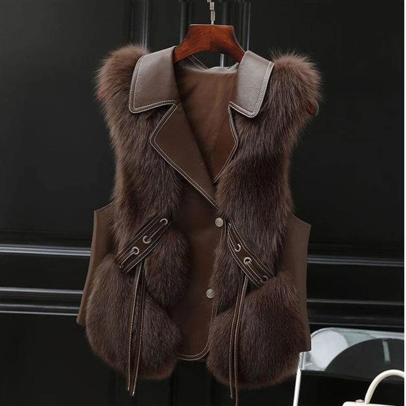 Dilara Kvinders Vest i Faux Fur – Elegant Design med Justerbar Pasform & Blød For