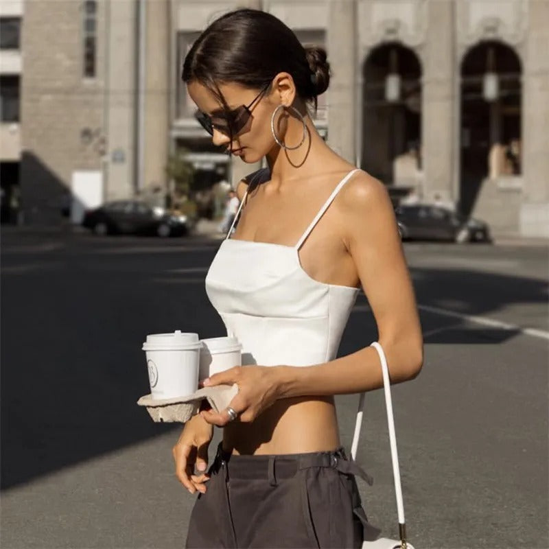 Rygløs Crop Top til kvinder