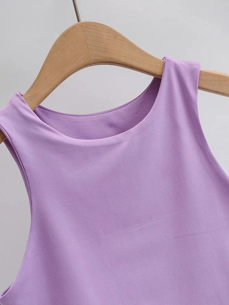 Ærmeløs O-hals Slim Fit Tank Top til kvinder