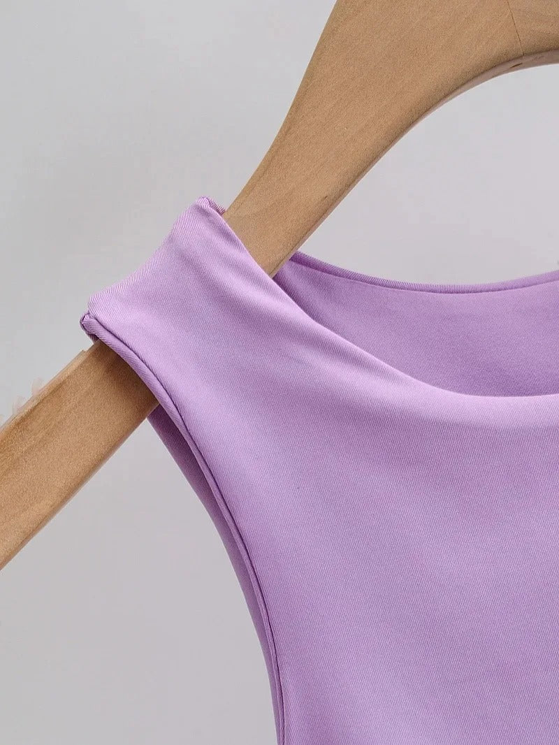 Ærmeløs O-hals Slim Fit Tank Top til kvinder