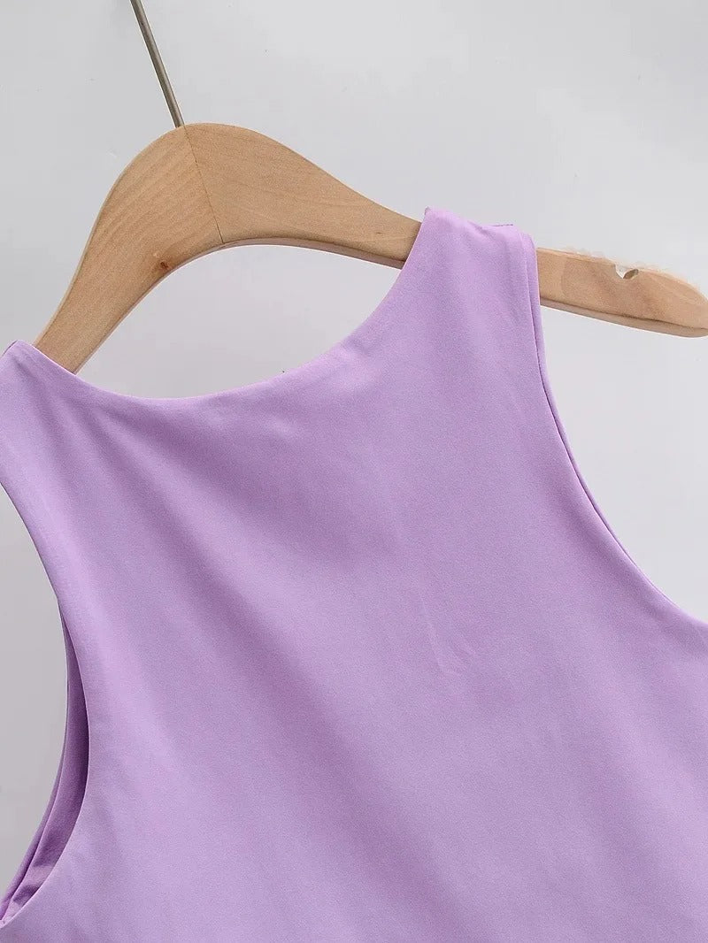 Ærmeløs O-hals Slim Fit Tank Top til kvinder