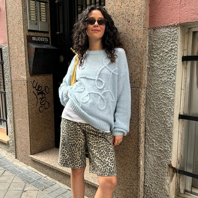 Løs strikket sweater til kvinder