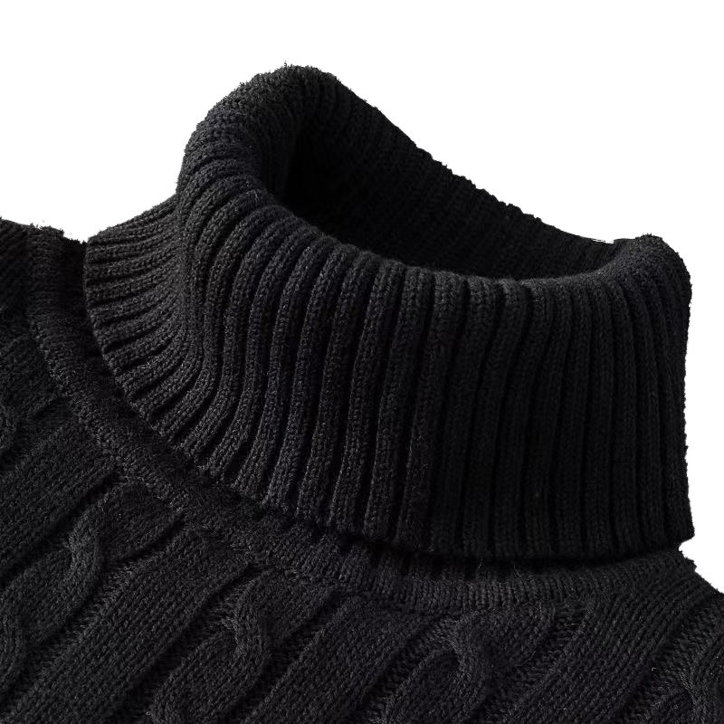 Strikket rullekravesweater til mænd
