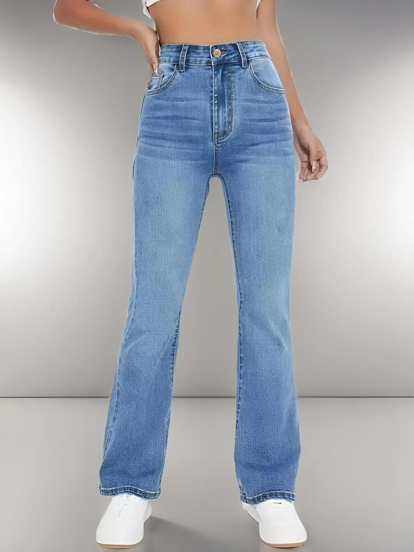 Denimbukser med høj talje til kvinder