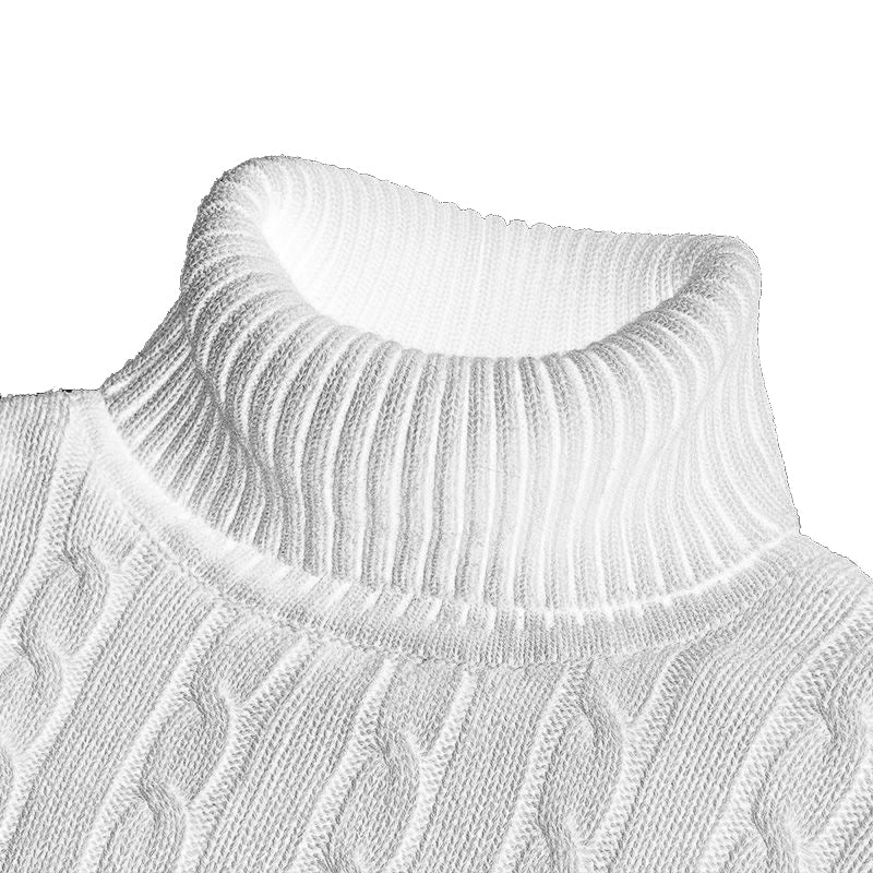 Strikket rullekravesweater til mænd