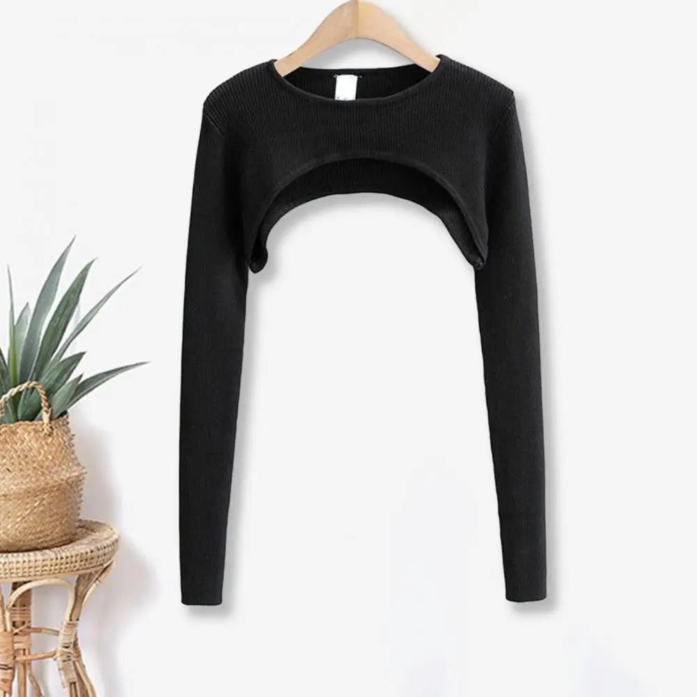 Blød strikket Crop Top til kvinder