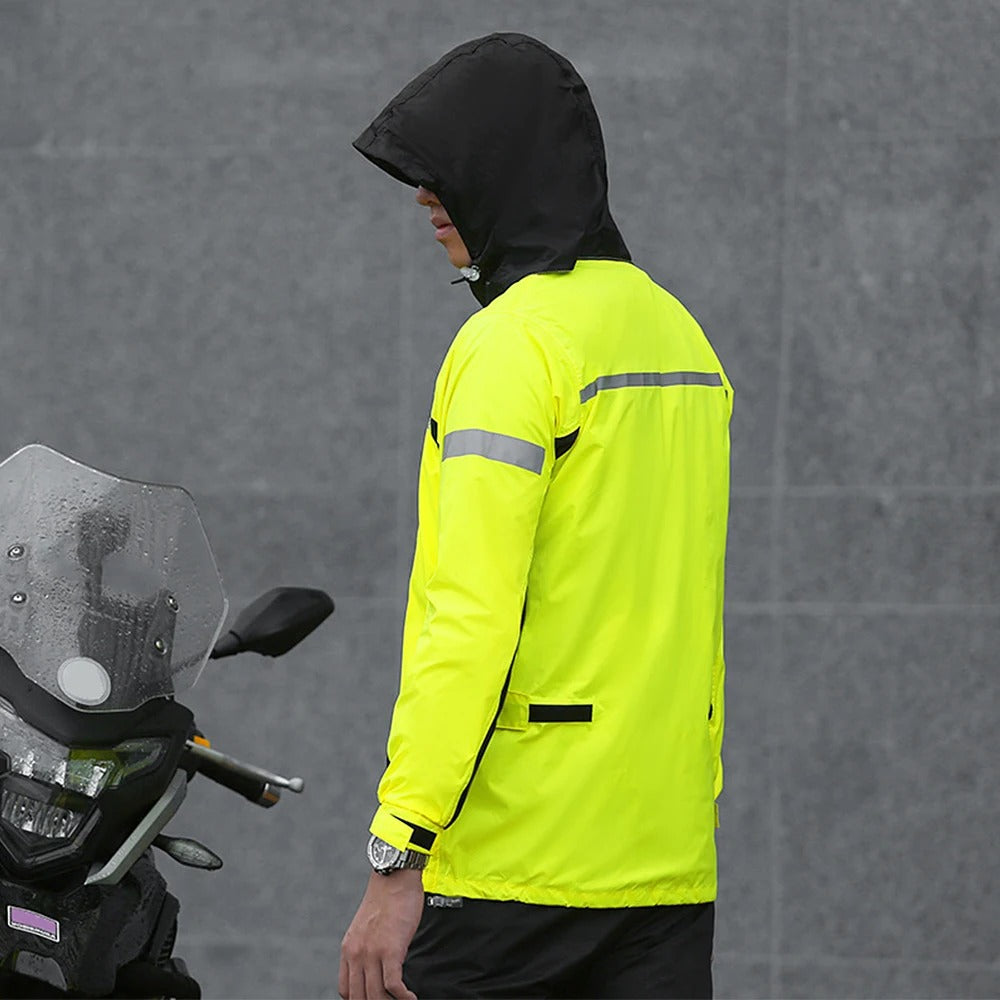 Reflekterende regndragt til motorcykel