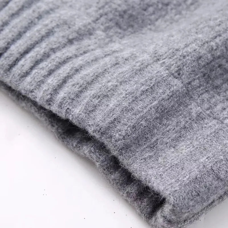 Casual strikket sweater med lynlås til kvinder