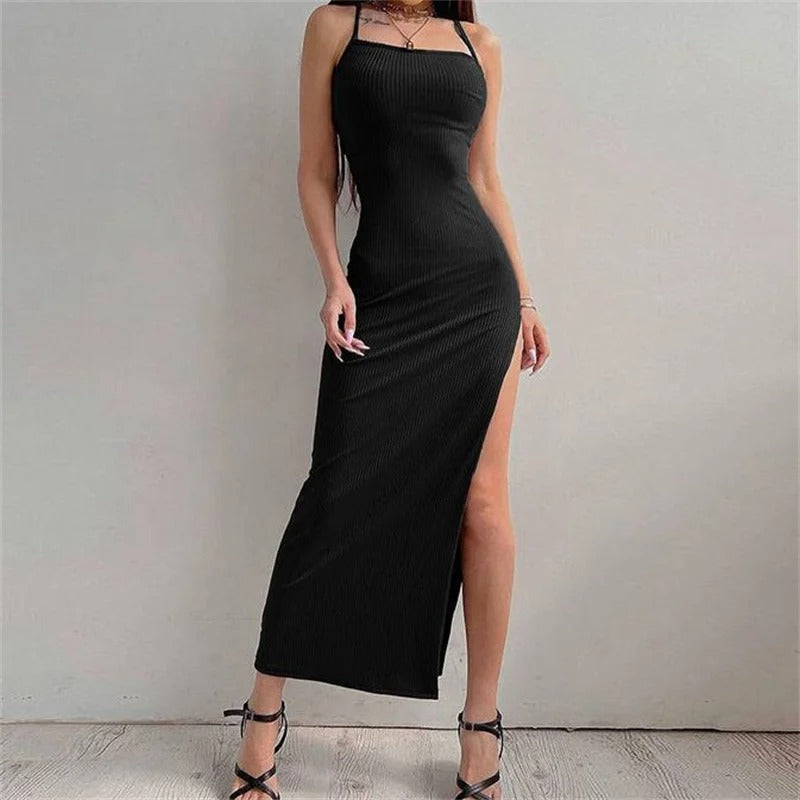 Kvinders ærmeløs halterneck bodycon kjole