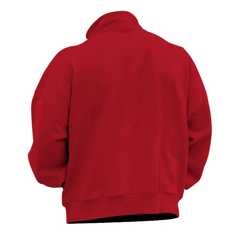 Sweatshirt med standkrave og halv lynlås til mænd