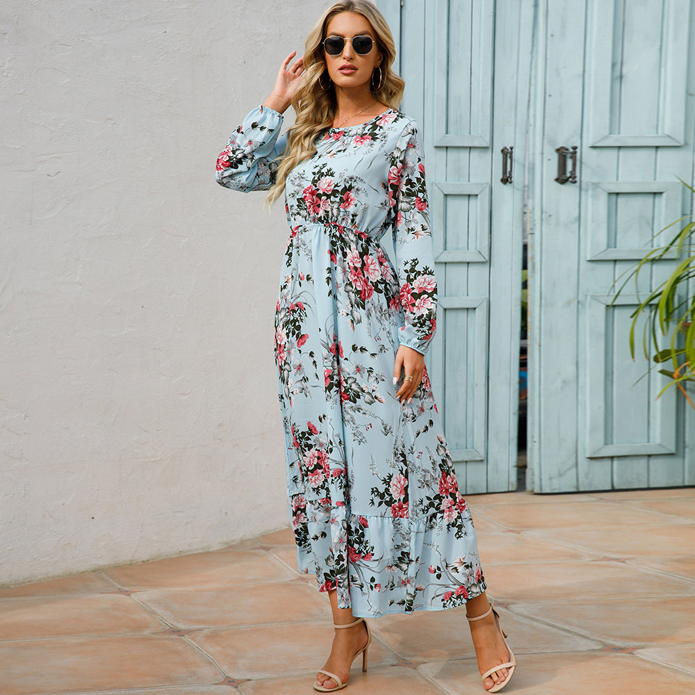 Boheme-maxi-kjole i chiffon til kvinder