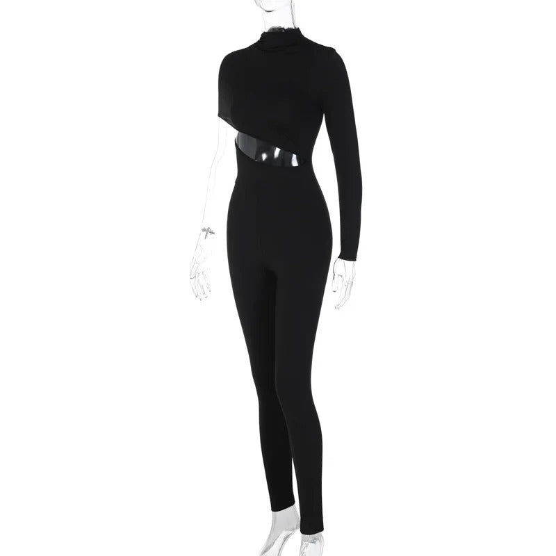 Udskåret jumpsuit med en skulder