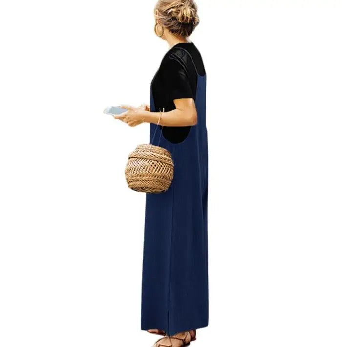 Kvinders overall ærmeløs løs jumpsuit