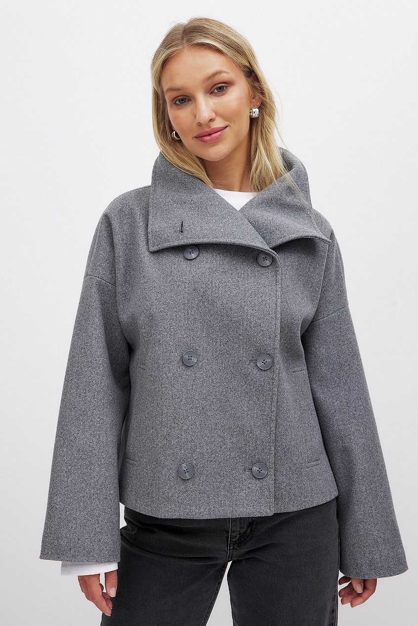 Arianna Kort Frakke Kvinde – Elegant & Varm Dobbeltbrystet Jakke med Tidøst Stil