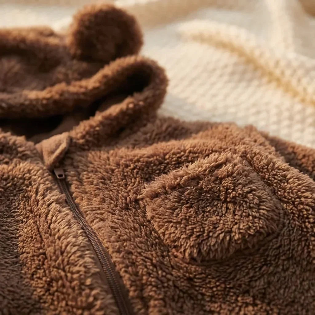 BabyBear | Plush Bjørn Vinter Baby Overall Blød Cozy Outfit