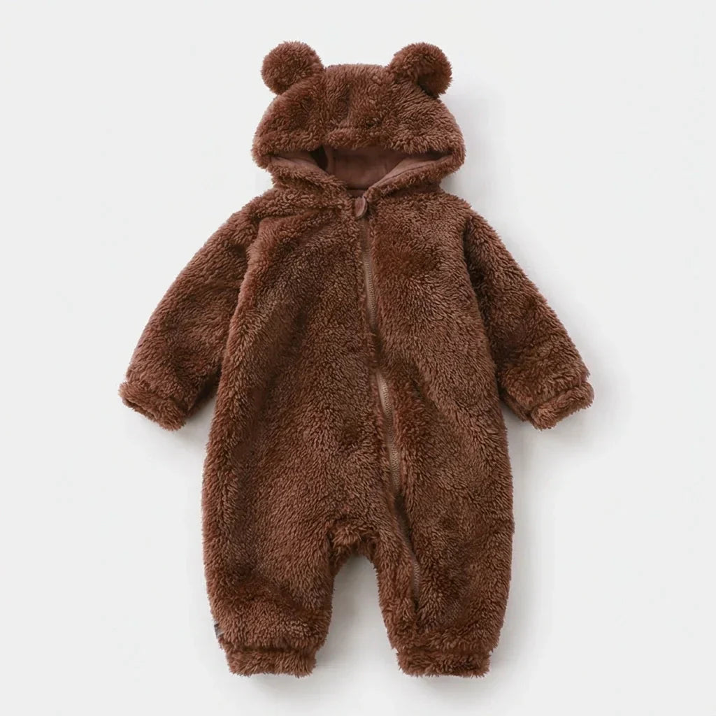 BabyBear | Plush Bjørn Vinter Baby Overall Blød Cozy Outfit