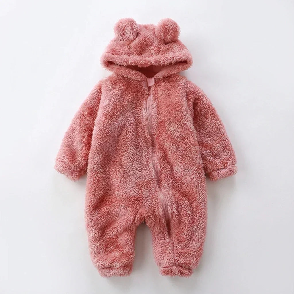 BabyBear | Plush Bjørn Vinter Baby Overall Blød Cozy Outfit