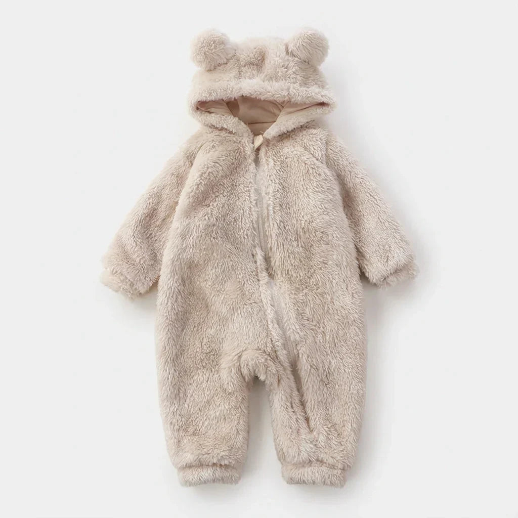 BabyBear | Plush Bjørn Vinter Baby Overall Blød Cozy Outfit