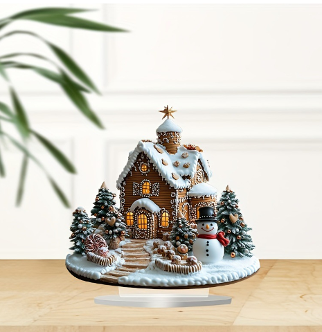 Strålende Peberkagehus – Charmerende juleborddekoration med belysning